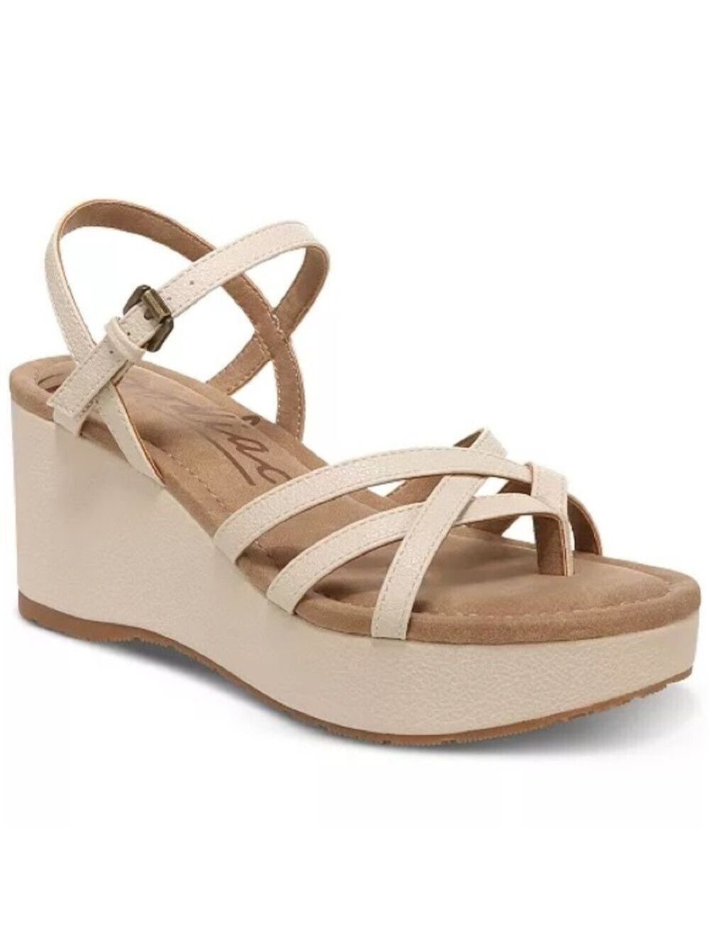 Women’s Zodiac Rita Gladiator Beige Platform Wedge Sandals Size 10 US!
